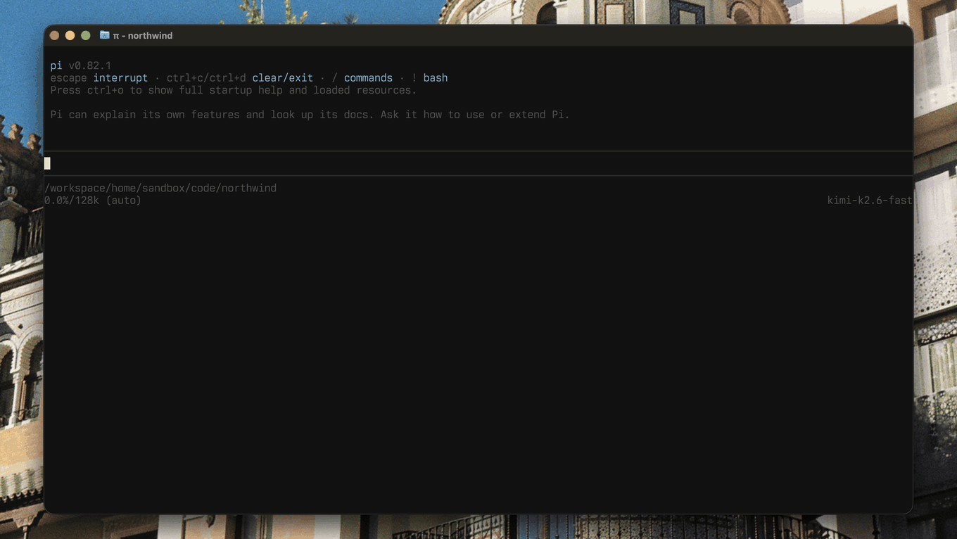 Pi starts a long-running process and keeps working